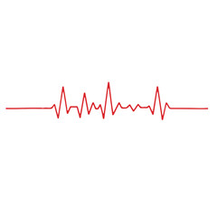 Heartbeat pulse on an ECG monitor graph showing a healthy life line illustration