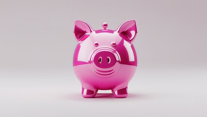 Glossy pink piggy bank symbolizing savings finances investment and financial concepts