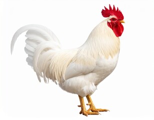 Fototapeta premium White Rooster isolated transparent white background