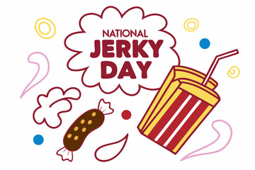 NATIONAL JERKY DAY vector illustration