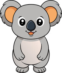 Cartoon koala wearing a blue suit vector illustration isolated on white background