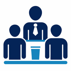 Client meeting icon on white background
