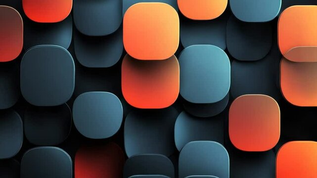 Abstract Geometric Background with Dynamic Rounded Squares and Engaging Color Play