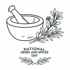 NATIONAL HERBS AND SPICES DAY vector illustration