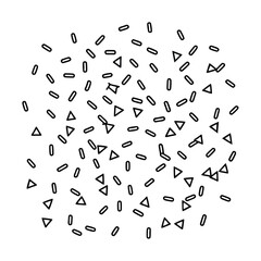 confetti on white background