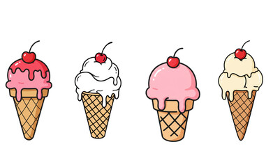 Delicious Ice Cream Cone Designs perfect for branding logos desserts sweet treats food icons and cute summer illustrations