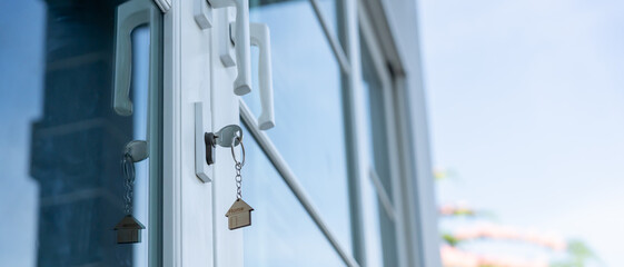 unlocking house is plugged into the door. Second hand house for rent and sale. Owner use hand...