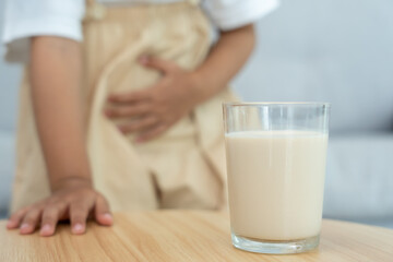 Milk allergens, children felling stomachache and diarrhea , runny stuffy sore nose suffer from...