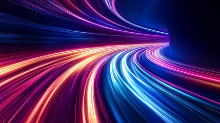 Abstract Colorful Light Trails Swirling in Dark Background, Textarea 