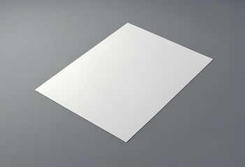 Blank paper sheet mockup on gray background – top view, minimal clean design template for artwork, presentation, or branding layout.