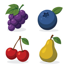 fruit set grape blueberry cherry pear
