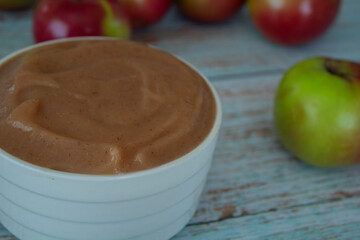 Close-up of juicy apples isolated on a light background – healthy eating and autumn fruits