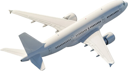 Modern White Passenger Airplane in Flight Aerial View Travel Transportation