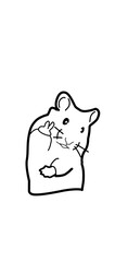 hamster pose peace illustration line art hand drawn meme