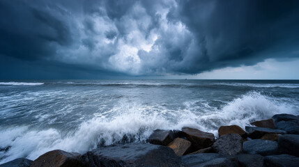 Obraz premium Calm close-up of calm sea water waves with palm trees. Beautiful panorama, tropical island beach landscape exotic shore coast. Summer vacation, holiday amazing nature. Sea background