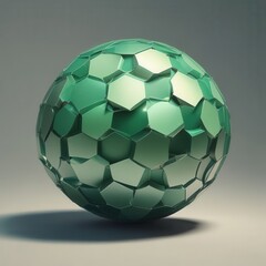 Green Geometric Sphere with Hexagonal and Pentagonal Tiles