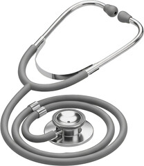 Professional Medical Stethoscope Gray Tubing Chrome Accents Healthcare Equipment Doctor s Tool