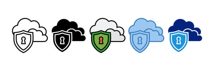 Cloud Security Icon Element For Design