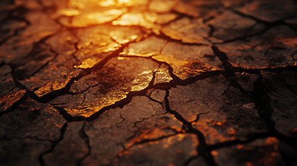 Dry Cracked Earth at Sunset, Textarea 