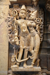 Sculptures inside the Jain temples of Jaisalmer, Rajasthan, India
