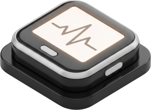 Modern Smartwatch Displaying Heart Rate Monitor Health Technology Fitness Tracker