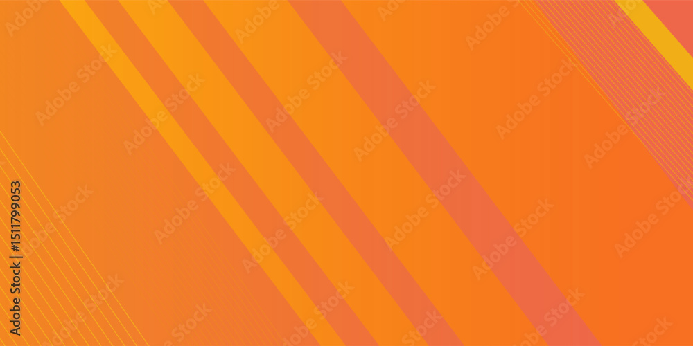 Poster orange abstract background with geometric shape. modern gradient diagonal rounded lines. dynamic sha