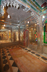 Adorned room inside the City Palace Museum, Udaipur, Rajasthan, India