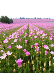 Obraz premium A stretch of fields with tuberose flowers that have not yet bloomed