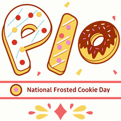 NATIONAL FROSTED COOKIE DAY vector illustration