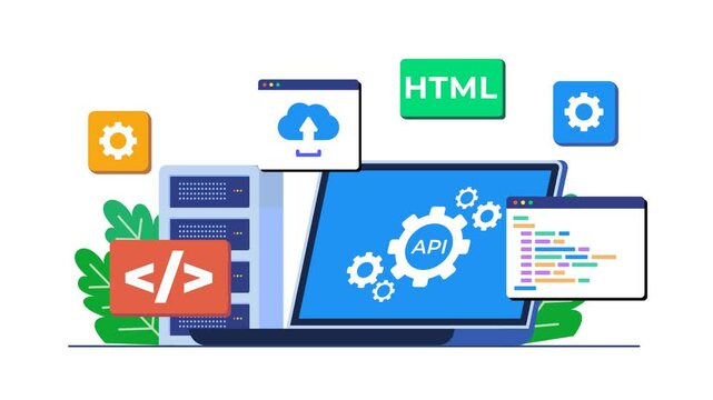 HTML Coding and Web Interface With Flat 2D Characters