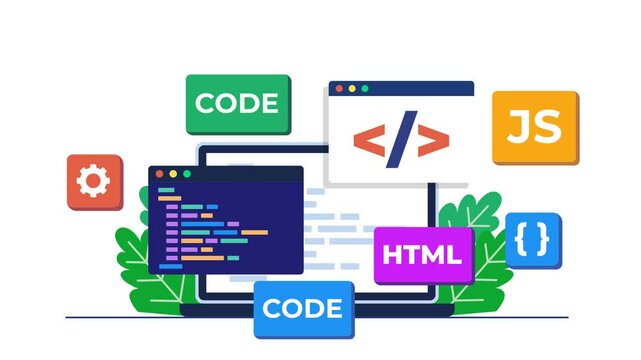 Programming Interface With HTML, CSS, and JavaScript Icons