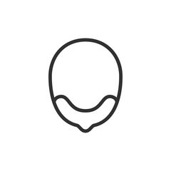 Head with side baldness, linear icon. Hair thinning and male pattern loss. Line with editable stroke.