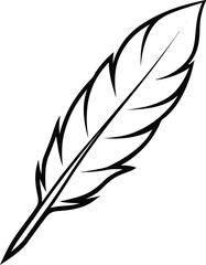 Fototapeta premium Ornamental Eagle Feather Illustration – Freedom Line Art with Heritage Style