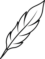 Obraz premium Linear Eagle Feather Art – Iconic Black Outline Symbol of Freedom