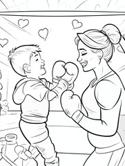 MMA Mom and Kid Play Fight