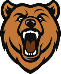 mascot logo of a powerful bear head vector art.