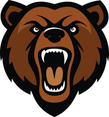 mascot logo of a powerful bear head 