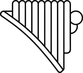 black outline icon of a pan flute clean