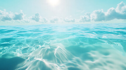 Pale Turquoise Ocean and Clean Sandbar, Concept of the nature of the sea