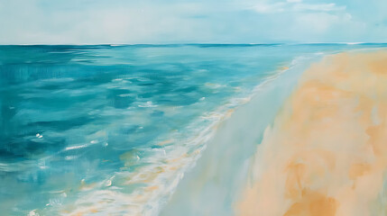 Pale Turquoise Ocean and Clean Sandbar, Concept of the nature of the sea