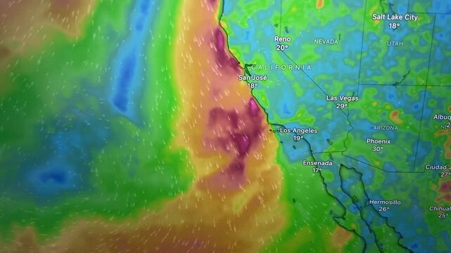 Hurricanes On The US East Coast Map, Loop Video