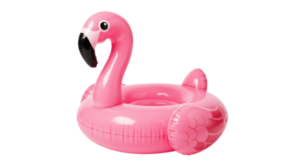 Pink Inflatable Flamingo Pool Float on Transparent PNG Background, inflatable, flamingo, pool float, swim ring, swimming, pool, beach, party