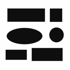 abstract shapes in solid style, versatile for minimal design and graphic composition vector elements set isolated on white background 