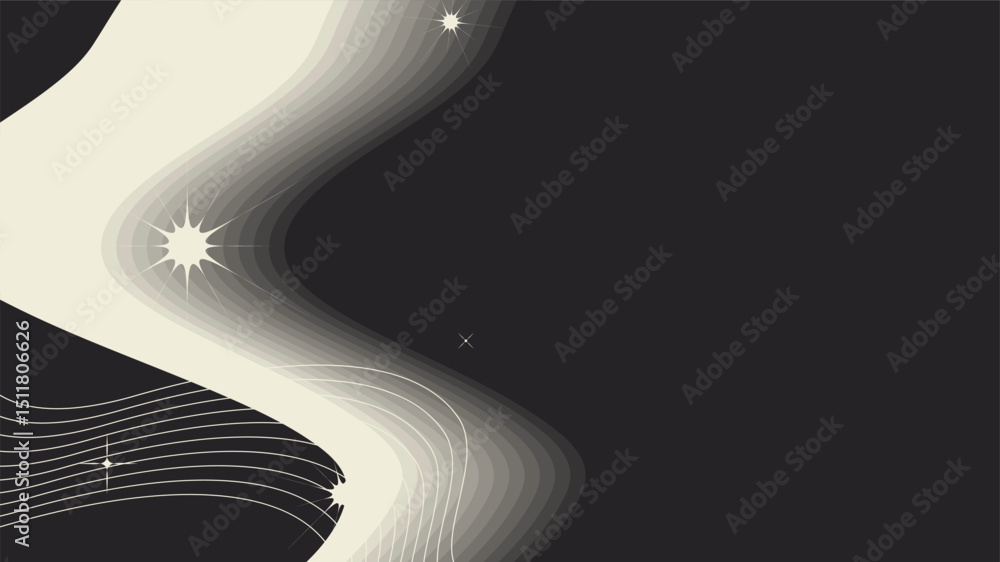 Aufkleber blending color lines on black background with glitter effect