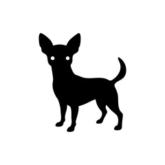 Chihuahua Dog Silhouette Isolated on Transparent Background