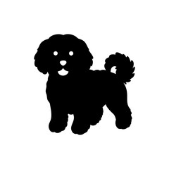 Bichon Frise Dog Silhouette Isolated on Transparent Background