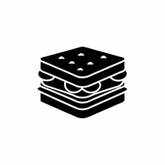 creative details Outline silhouette sandwich Solid icon vector illustration