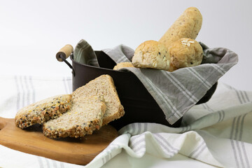 Top View for assortment of bread