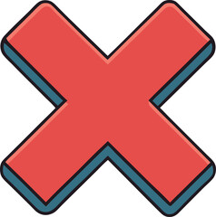 Obraz premium Red Cross Symbol A Graphic Representation of Cancellation, Rejection, or Error