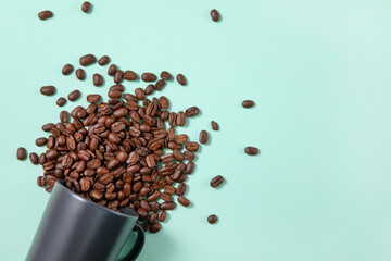 Fresh Coffee beans in coffee cup	